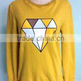 New Comfortable Design Solid Color Cotton Fleece Women Diamond Printing Sweatshirt With Hood thumbnail-4