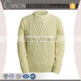 Popular Drop Shoulder Winter Cable Knit Pure Wool Sweaters for Men thumbnail-2