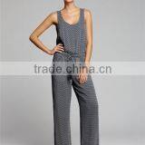Grid Cargo Pants One Piece Sleeveless Women Jumpsuit thumbnail-1