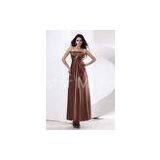 Different Size Strapless Satin Womens Party Dresses With Ruffle for Prom / Military Ball thumbnail-1