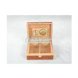 Empty wooden cigar boxes for men , Personalized Solid Pine wood case with veneer