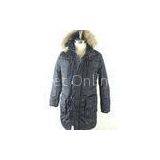 Mens Fur Hooded Down Coat Winter Padded Jacket With 100% Polyester Lining