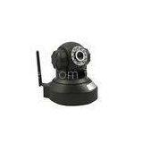 Black High Resolution Wireless Onvif IP Camera Support Mini SD Card , P2P IP Camera