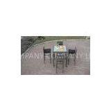 Metal Frame Bistro / Pool Bar Set , Resin Wicker Patio Furniture