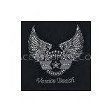 Colorful Hot fix angel wing Rhinestone Heat Transfers 19.5cm  x21.5cm