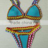 Lake Blue Multi Color Hand Woven Swimwear Bikini/hr Fancy Crotched r Bikini Swimwear/ Fancy Bikini Set Swimwear Beachwear
