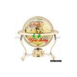 Three-legged Golden Short Stand Ivory White Globe thumbnail-1