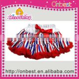 Flag red white and bule pettiskirt with bows for girls
