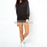 CHEFON Women Leather Sleeve Sweatshirt CAH0033 thumbnail-1