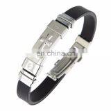 Fashion Silicone Stainless Steel Cross Bracelet for Man Custom thumbnail-3