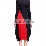 China Manufacter Round Neck Slim Pleat Dress Women Daily Wear Irregular Hem Dress thumbnail-5
