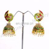 Traditional earring, Peacock style jhunki, partywear bali, copper, heavy earring for any occassion, latest, antique jewelry