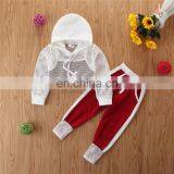 Girls' Hooded Mesh Blouse and Suspenders Matching Trousers 3 Piece Girl Boutique Summer Suit thumbnail-4