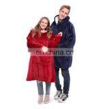 Custom Giant Pocket Design Oversized Sherpa Sweatshirt Wearable Huggle Blankets Hoodie Robe Hooded Blanket for Adults thumbnail-4