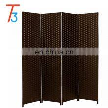 Eco-friendly 4 Panel Waterproof and Foldable Room Divider Wood Screen thumbnail-5