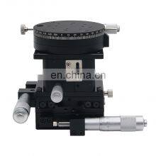 SEMXYZR-80 XYZR 4-Axis Micrometer Linear Stage 80x80mm Crossed Guide Rail Manual Linear Stage thumbnail-2