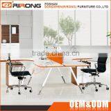 Cheap Modern Simple Design Aluminium Leg Wooden Melamine 2 Person Office Workstation With Partition thumbnail-1