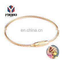 Moderate Price Metal Keychain Stainless Steel Wire Lock Screw Key Ring Designs With Screw thumbnail-1
