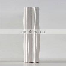 Modern Nordic Irregular Shape White Matte Ceramic Home Decor Flower Vase thumbnail-3
