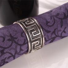 Silver And Black Antique Embossed Metal Napkin Rings For Ideal Table Decoration And Lovely Gift For Any Occasion thumbnail-3