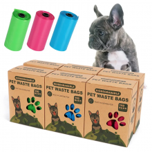 China Factory Direct Sale Printing Logo Eco Friendly Compostable Miniature Dog Pet Waste Poop Bags thumbnail-2