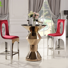 Modern Design Cocktail Night Club Bar Furniture Pub Table Stainless Steel Bar Height Table