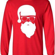 Hipster Santa With Sunglasses Christmas Long Sleeve Shirt