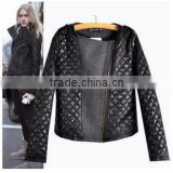 2014-2015 the most fashionable elegant cotton leather women jacket