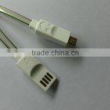 Optical Fiber Smiley Face Micro USB Led Cable