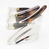 High Polished Stainless Steel Feather Leaves Bracelet Bangle thumbnail-5