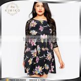 Appparel Lace Sleeve 3XL Plus Size Shirt Dresses for Fat Women
