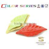 Ceramic Colorful Natural Leaf Sushi Plates for Restaurant