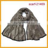 Women's Autumn Winter Hot Fashion Floral Embroidery Scarf thumbnail-1