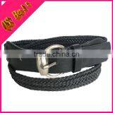 Ladies Fashion Braided Cotton Rope Belt With Metal Buckle thumbnail-1