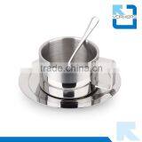 3 Pieces of 304 Coffee Cup and Saucer Set thumbnail-1