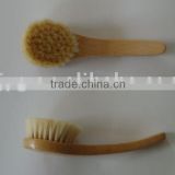 wooden face cleaning washing brush with wool