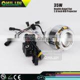 35W 2'' Inch Universal Motorcycle Headlight With Double Angel Eyes