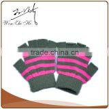 Long Cuff Kids Ski Gloves Mittens in Pink And Grey thumbnail-6
