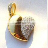 Hot !!! jewelry heart pendrive in different color