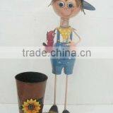 Decorative Metal Doll With Flower Pot for Wholesale thumbnail-1
