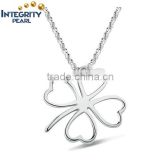 Romantic Fashion Women Necklace Jewelry Silver Color AAA Zircon clover Wedding Pendant Necklace