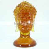 WF152 amber color crystal decoration of buddha head statue