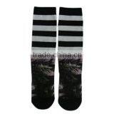 GSP-56 Haining GS Custom Beautiful Scenery and Striped Design Heat Transfer Printing Polyester Men Sublimatiom Printed Socks thumbnail-1