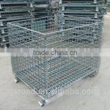Collapsible Welded Metal Mesh Box Foldable Wire Mesh Container Handling Basket Manufacturer thumbnail-1