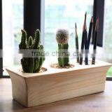 Wood Home Flowerpot Craft,cactus Wooden Craft,fleshy Flower Pot thumbnail-3