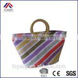 Tote Bag Straw Bags Women Bag With Diagonal Stripes thumbnail-1