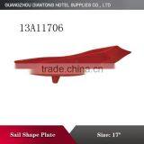 Hot Sale Color Glaze Porcelain Boat Shape Bread Plate