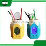 Charming Pencil Shaped Tip Pen Holder With Calendar And Electronic Alarm Clock thumbnail-2