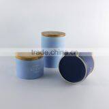 Factory Direct Wholesale Modern Design 3 Layer Mason Ceramic Candy Jar With Wooden Lid thumbnail-5