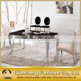 Marble Top Stainless Steel Dining Table Set for Living Room Furniture